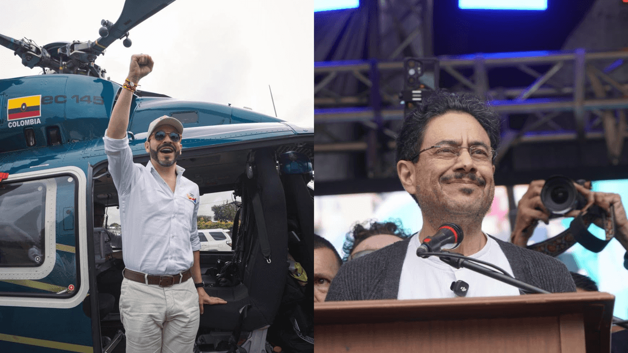 Abelardo de la Espriella durante una actividad pública tras conocerse los resultados preliminares de la elección presidencial colombiana.
