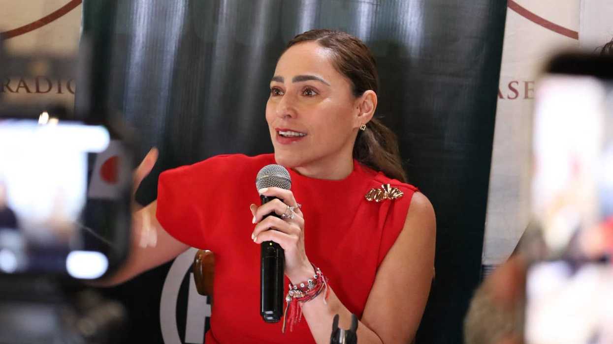 Abigail Arredondo Ramos, dirigente estatal del PRI y diputada federal, durante un pronunciamiento ante medios en Querétaro.