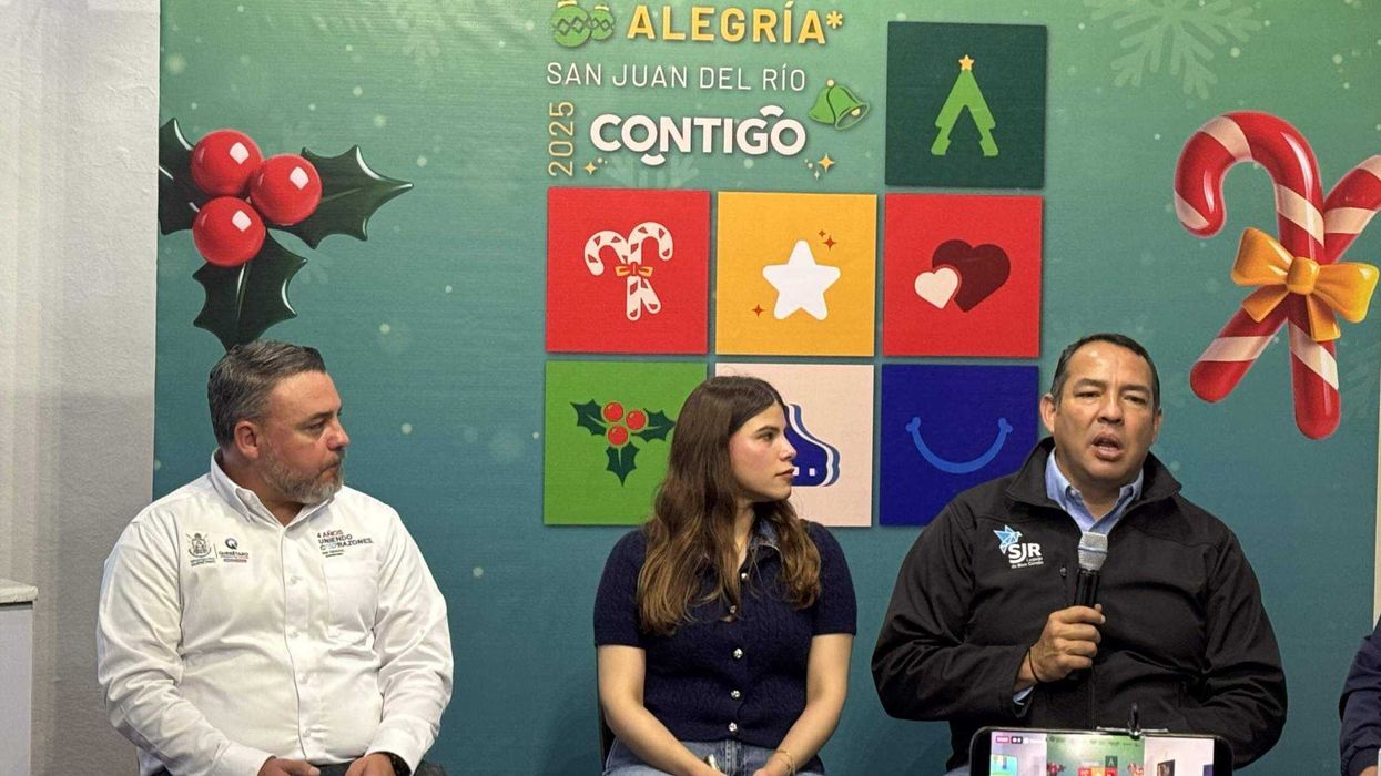 Anuncio oficial del Festival Alegría Querétaro 2025 en San Juan del Río con autoridades municipales y estatales.