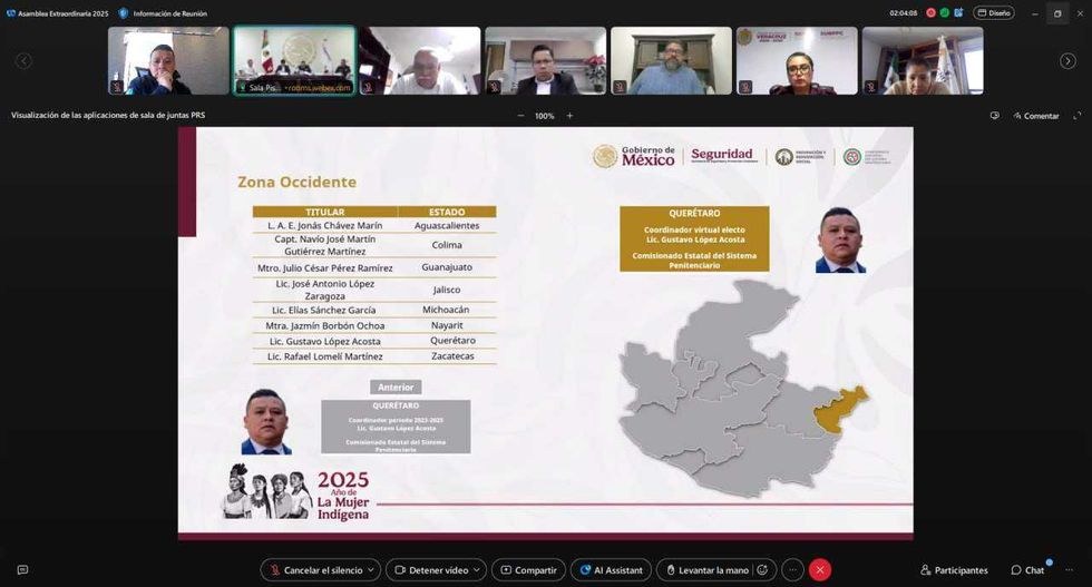 Asamblea Nacional Extraordinaria del Sistema Penitenciario donde Querétaro asumió coordinación Zona Occidente.