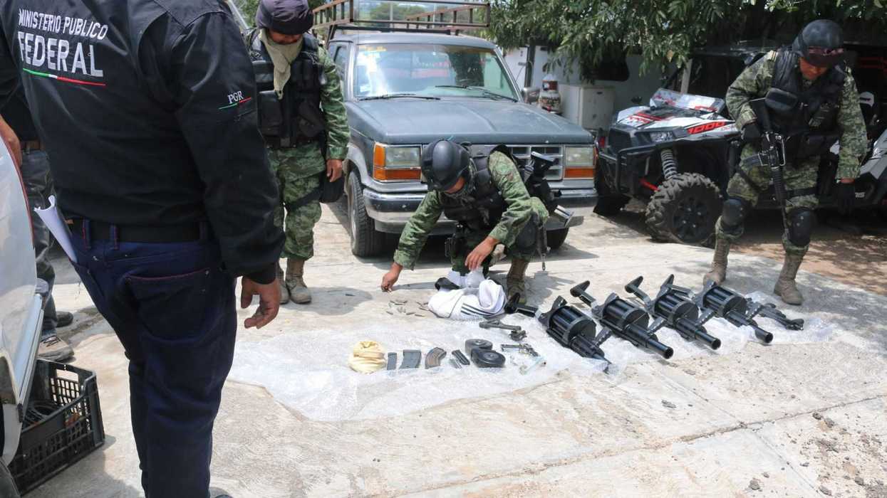Aseguramiento de granadas, armas y cartuchos en Jalisco. FOTO/NOTIMEX