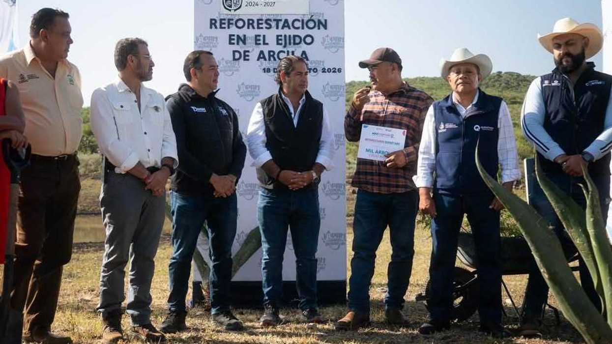 Autoridades municipales, estatales y federales participan en el arranque del programa Raíces del Agua 2026 en el ejido de Arcila, San Juan del Río.