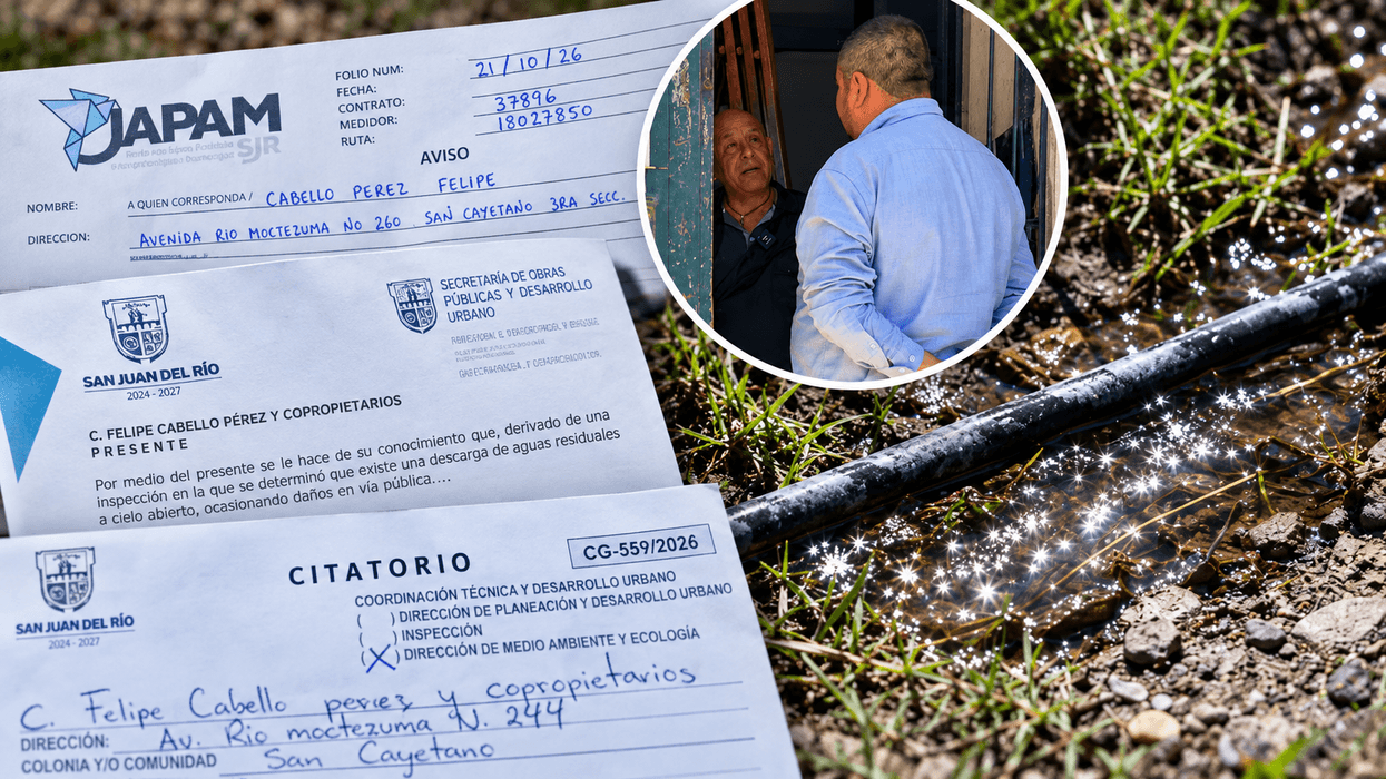 Aviso de la JAPAM dirigido a Felipe Cabello Pérez con multa por dañar la infraestructura y hacer descargas a cielo abierto