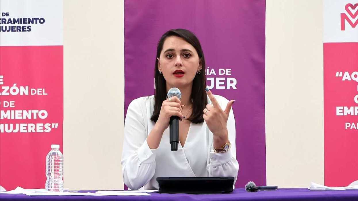 Bety León Sotelo, titular de la Secretaría de las Mujeres del municipio de Querétaro, durante presentación de avances del programa de atención a mujeres 2026