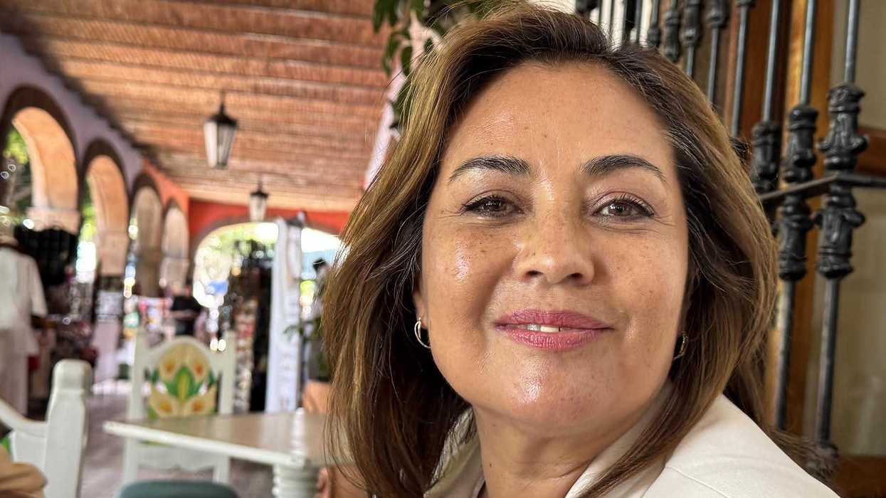 Bibiana Rodríguez Montes, dirigente PAN San Juan del Río, durante entrevista en la que exigió a Santiago Nieto renunciar al INPI