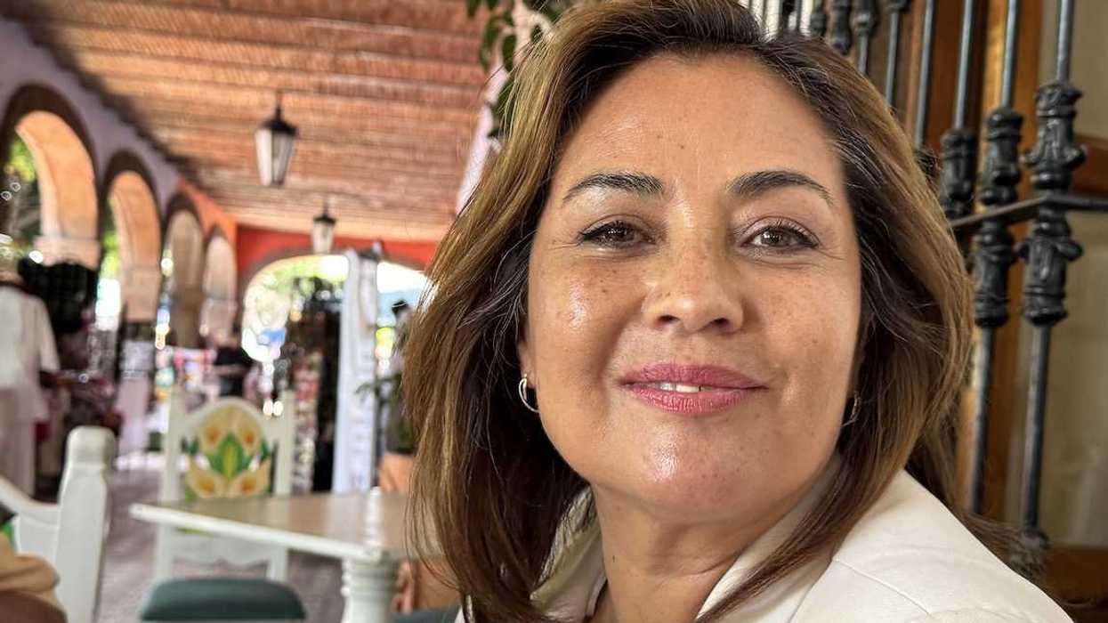 Bibiana Rodríguez, presidenta del Comité Directivo Municipal del PAN en San Juan del Río, durante una entrevista.