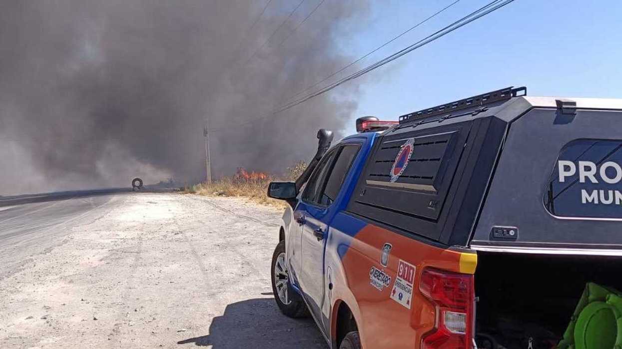 Brigadistas atienden incendio en zona de conservación al norte del municipio de Querétaro durante temporada de estiaje 2026