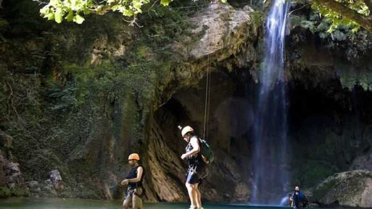 Cañón del Chipitín, ubicado en el poblado Potrero Redondo, municipio de Santiago, opción en la Sierra Madre Oriental para ecoturistas y deportistas extremos. FOTO/NOTIMEX