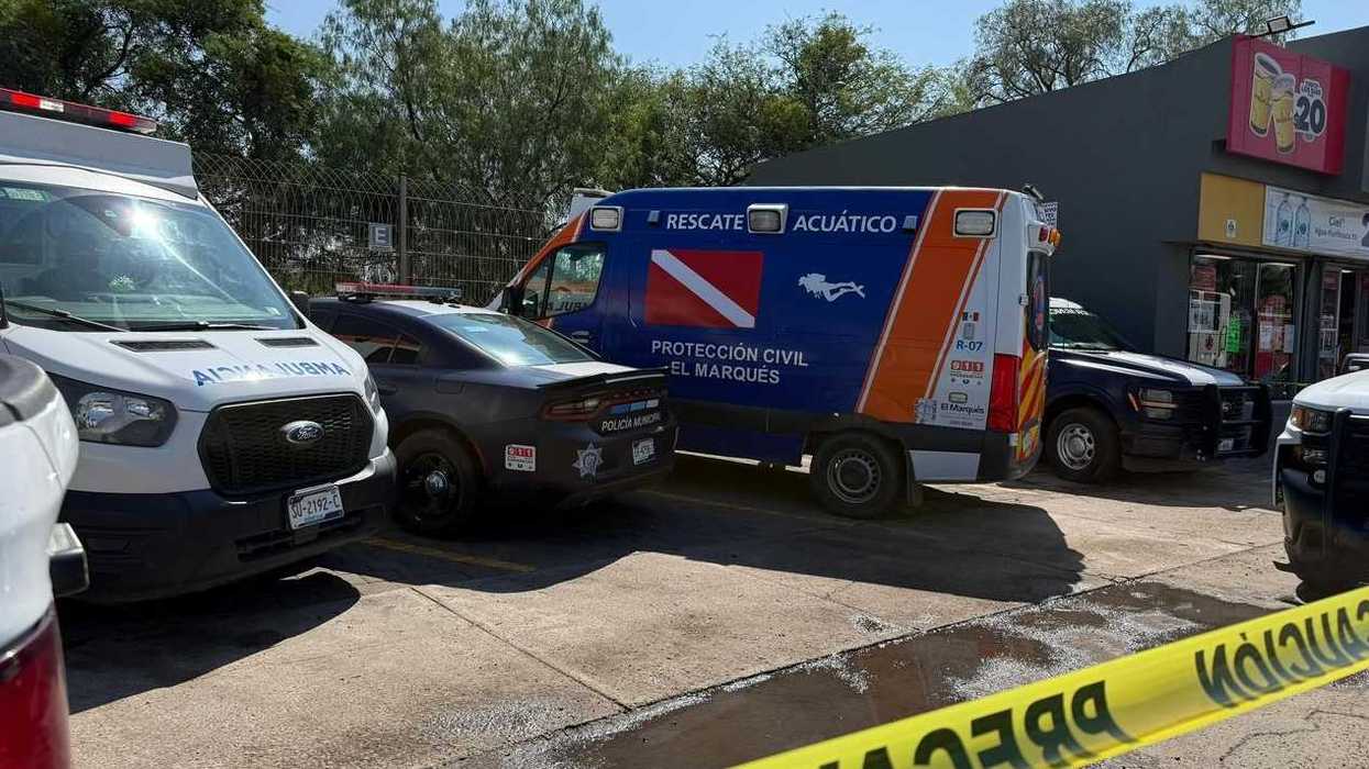 Cárcamo pluvial del fraccionamiento Puerta Real en Corregidora donde murieron dos guardias de seguridad privada al caer durante una persecución