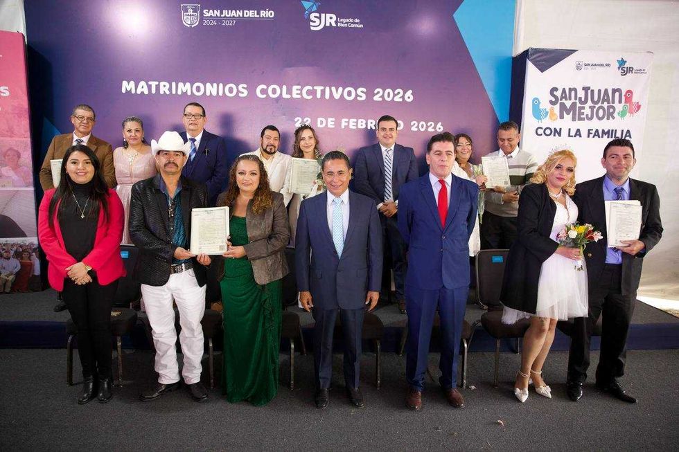 Ceremonia de Matrimonios Colectivos 2026 con 306 parejas en instalaciones del DIF Municipal de San Juan del R\u00edo, Quer\u00e9taro