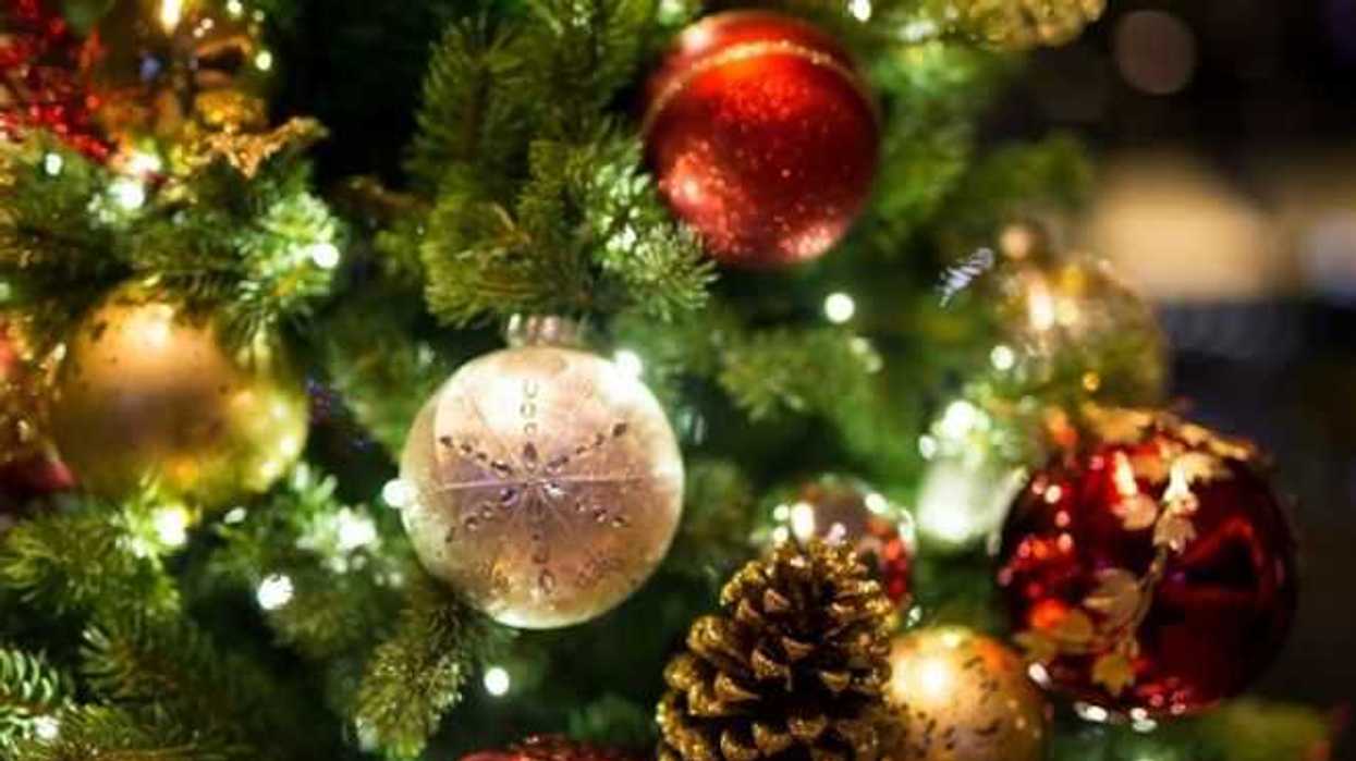 Christmas background with christmass balls - Soft focus