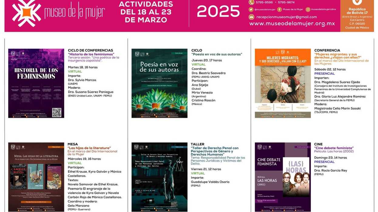 Ciclo "Historia de los feminismos" ofrece seis actividades del 18 al 23 de marzo.