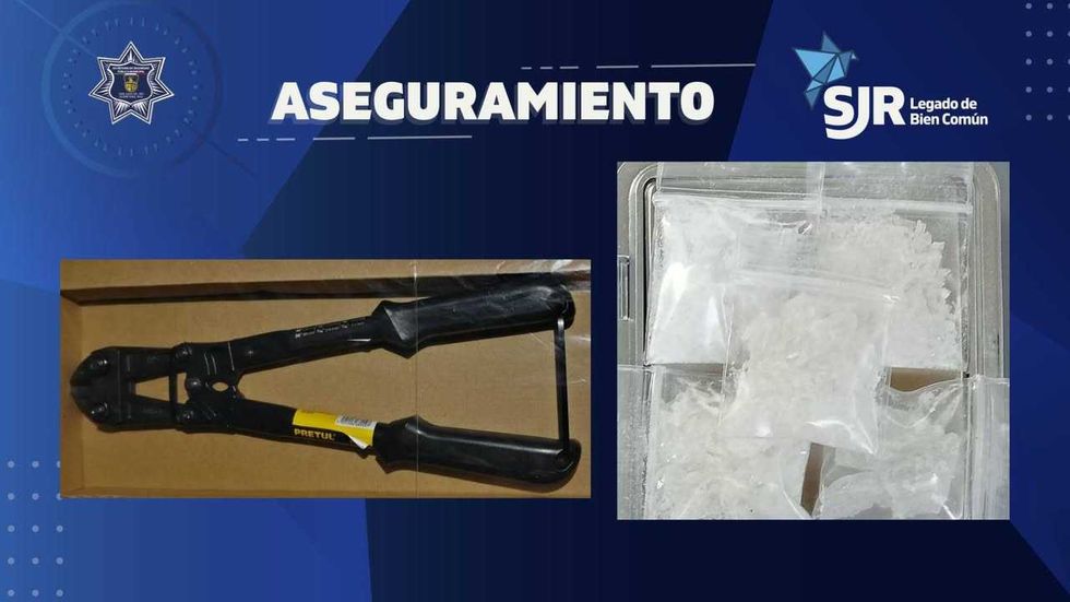 Cizallas y bolsas con sustancia similar al cristal aseguradas por la Polic\u00eda Municipal de San Juan del R\u00edo en colonia Indeco