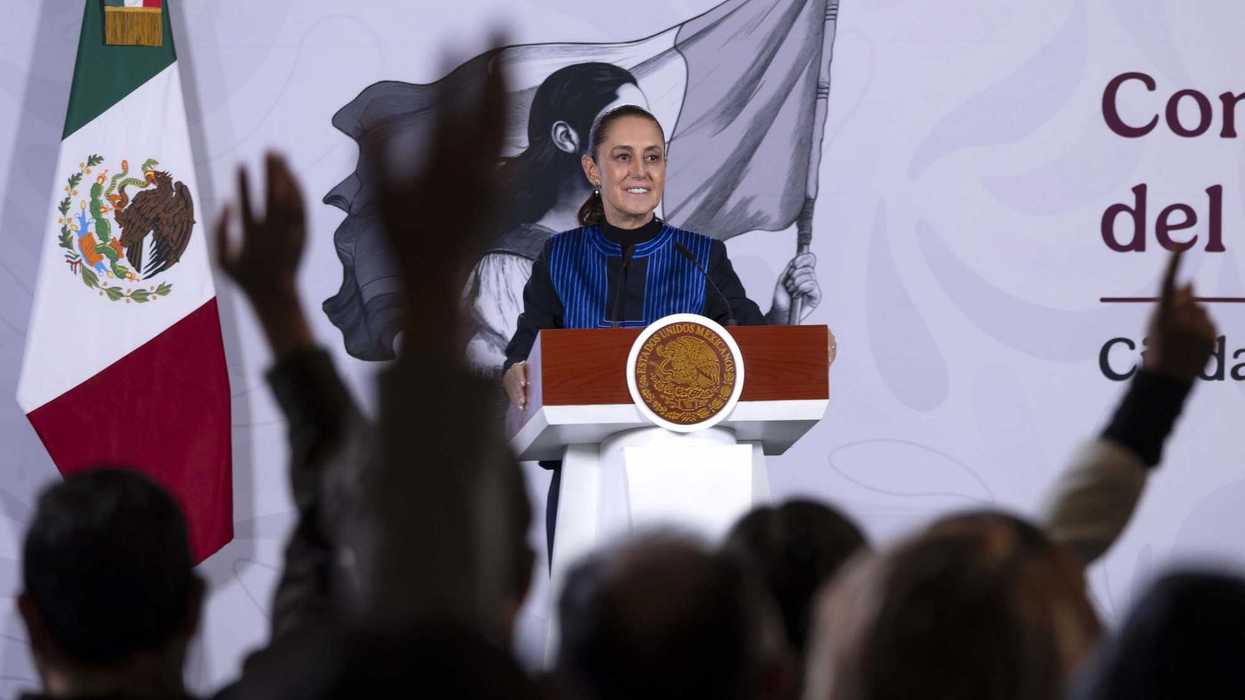 Claudia Sheinbaum durante la conferencia matutina del 24 de agosto de 2026 en Palacio Nacional.