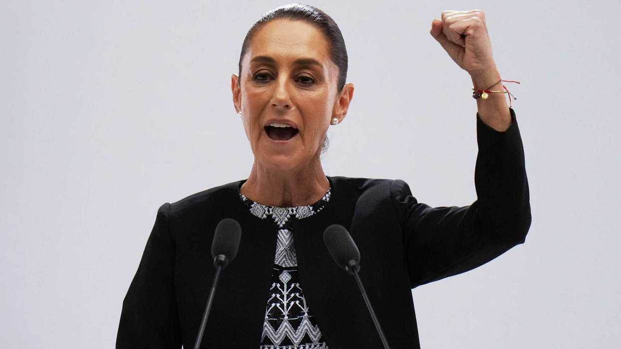 Claudia Sheinbaum durante su conferencia matutina en Palacio Nacional. AP.