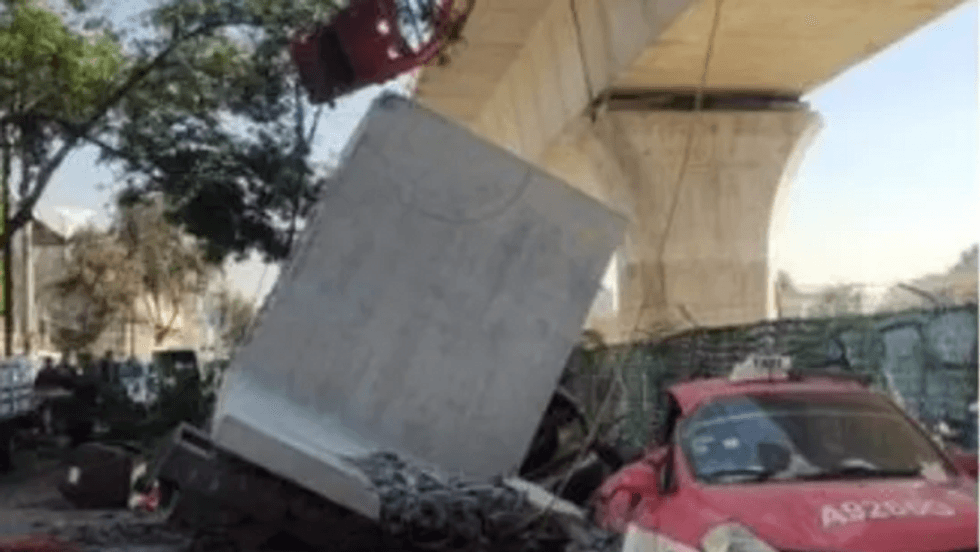 Colapsa un tramo del Tren Interurbano México-Toluca. AGENCIA MÉXICO.