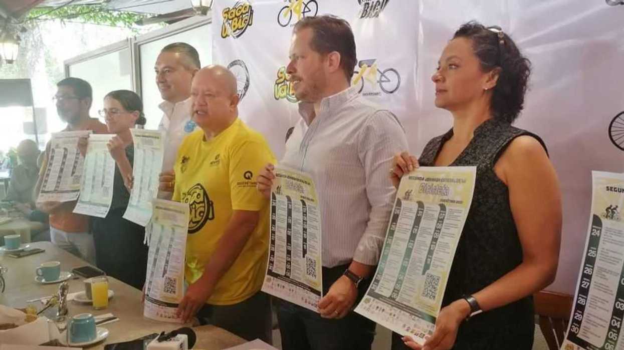 Convocatoria a jornadas para promover el uso de la bicicleta en Querétaro.