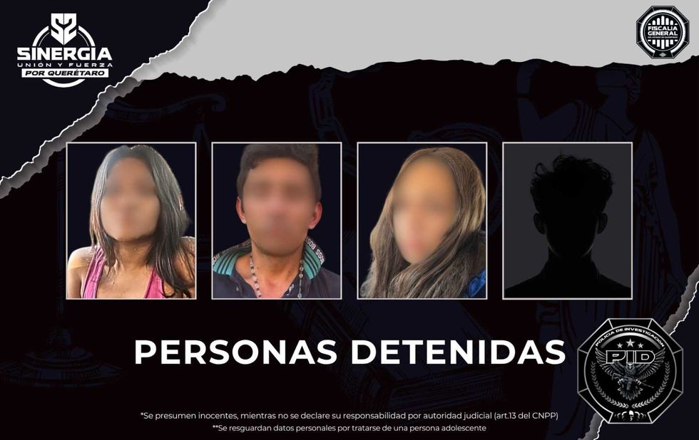 Cuatro personas detenidas durante operativo Sinergia de la Fiscal\u00eda de Quer\u00e9taro en San Juan del R\u00edo.