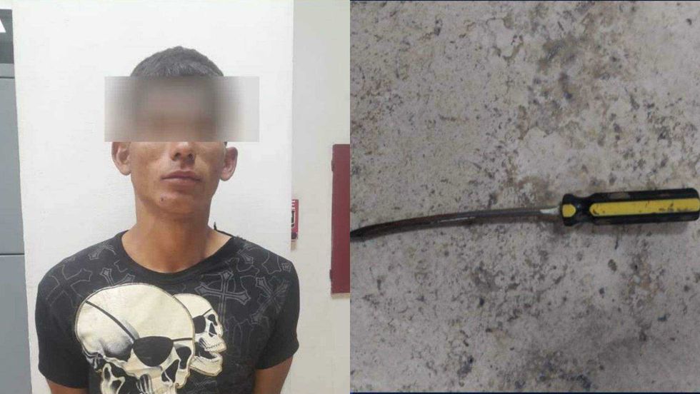 Detención por presunto robo en comercio de Granjas Banthi.