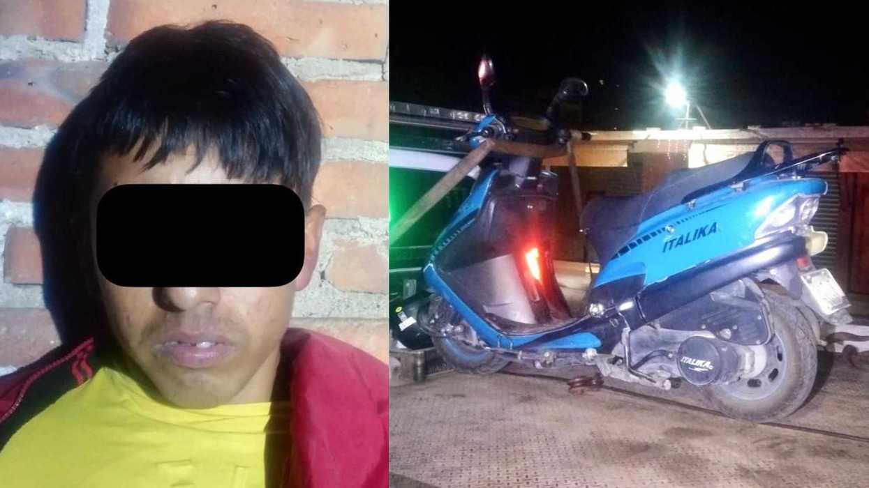 Detienen a sujeto con motoneta robada en San Juan del Río.