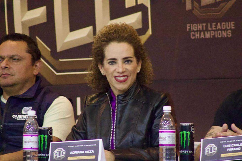 Diputada Adriana Meza presenta Fight League Champions en rueda de prensa San Juan del Río Querétaro.