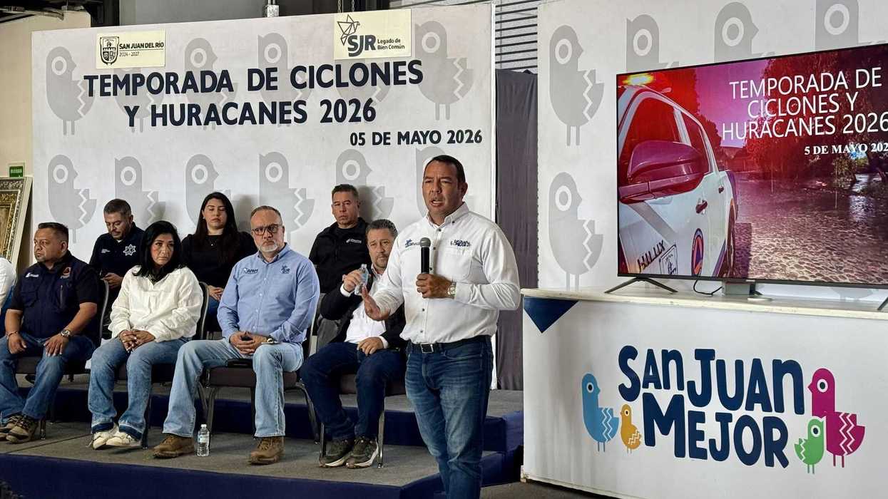 Director de Protección Civil municipal, Raciel Luna Zúñiga, expone pronóstico de lluvias 2026 en San Juan del Río, Querétaro