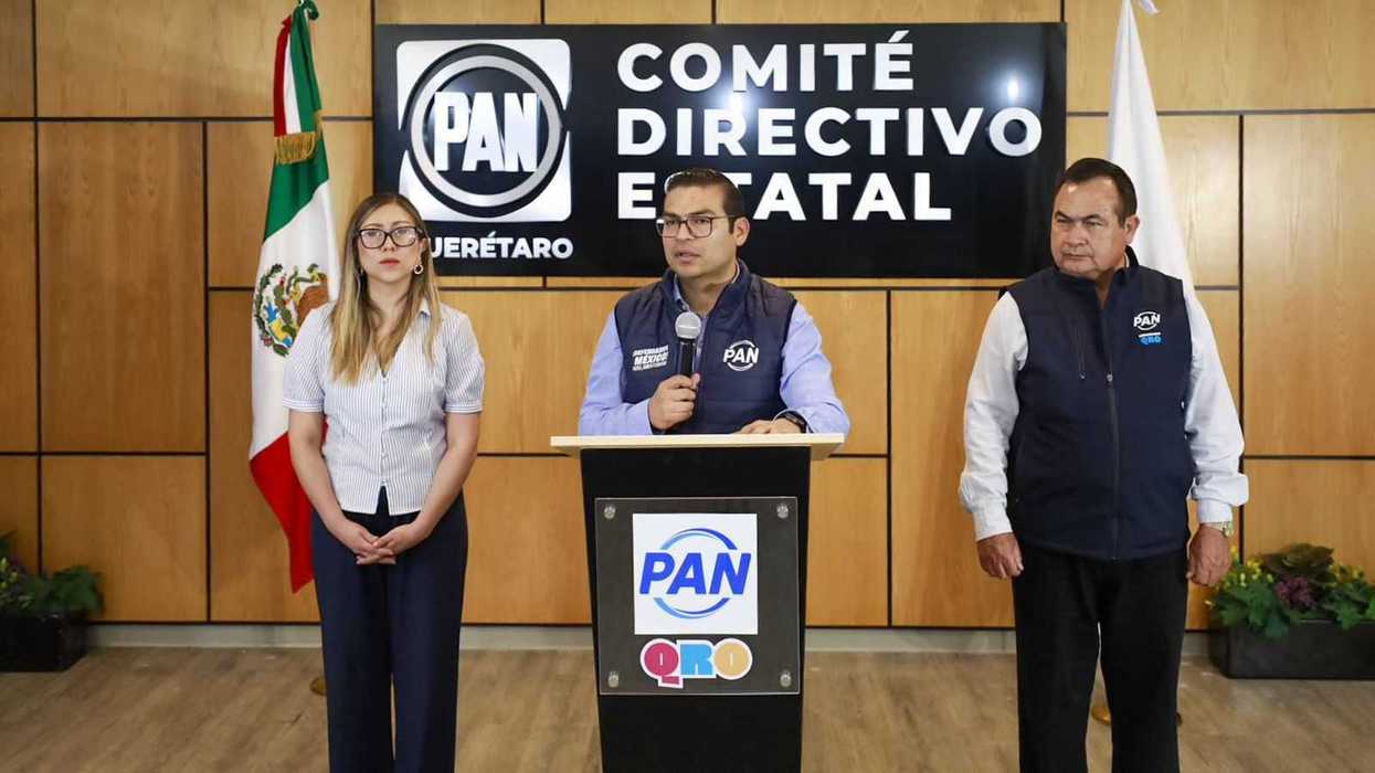 Dirigente estatal del PAN en Querétaro, Martín Arango, durante declaraciones sobre la reforma judicial federal de Morena y la propuesta constitucional impulsada por el gobernador Kuri