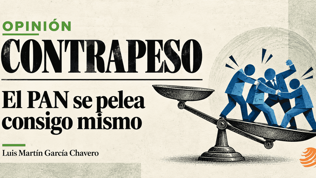 Diseño editorial sobre la sucesión interna del PAN en Querétaro rumbo a 2027.