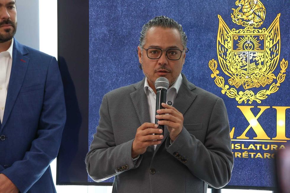 El coordinador del PAN, Guillermo Vega Guerrero, durante el posicionamiento de la bancada en el Congreso del Estado de Quer\u00e9taro.