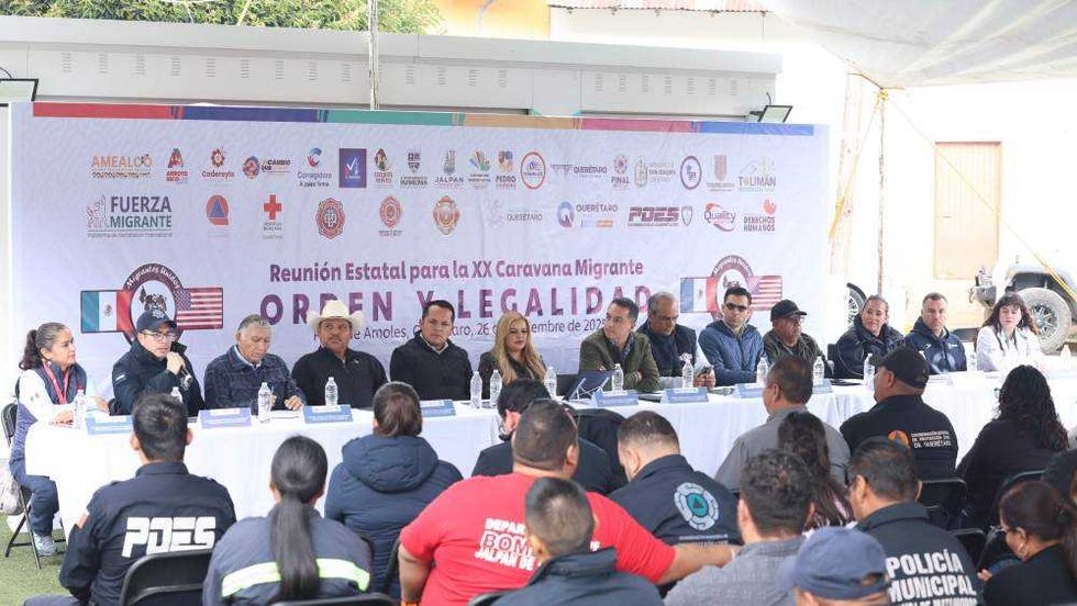 El secretario de Gobierno, Eric Gudiño Torres, encabezó reunión de coordinación para la vigésima Caravana Migrante con autoridades estatales y municipales.