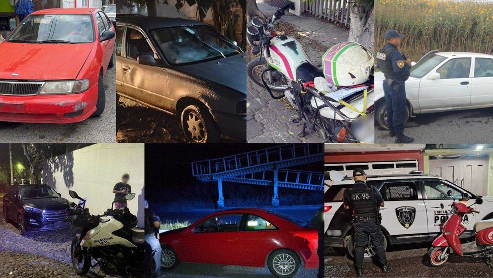 Elementos de la SSPMQ presentan ante autoridades las 15 unidades vehiculares recuperadas con reporte de robo vigente.