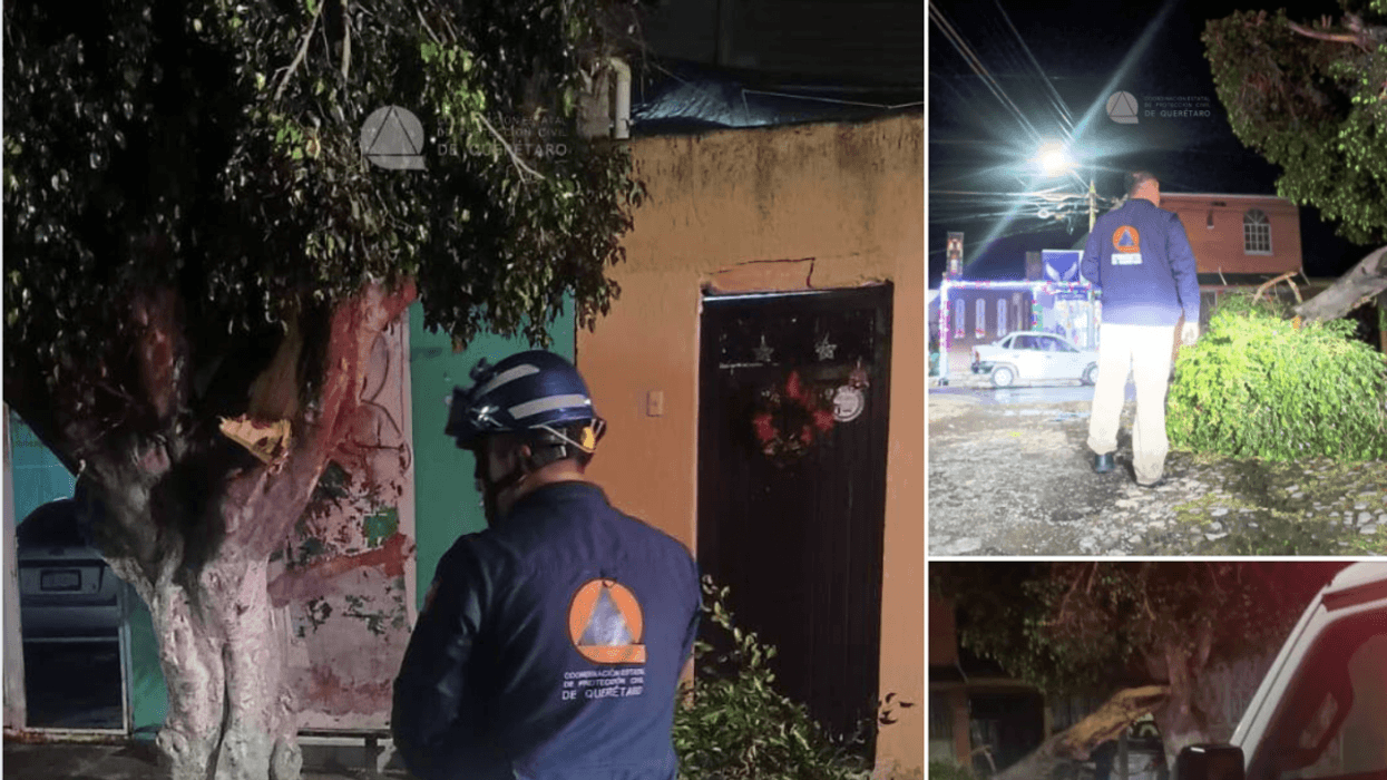 Encharcamiento en Paseo de la República Querétaro por lluvias invernales diciembre 2025 con acumulación de agua en vialidad.