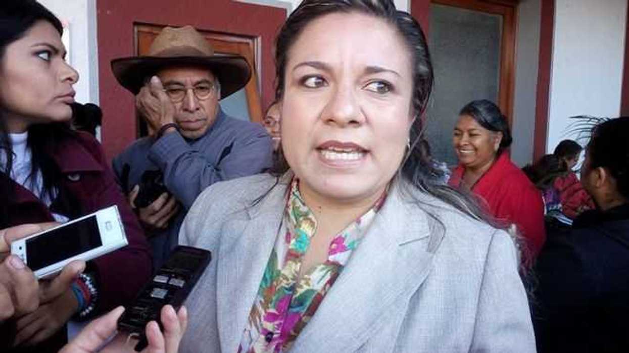 Excandidata a regidora por el PRI en la fórmula de David Dorantes, encabezó la manifestación.