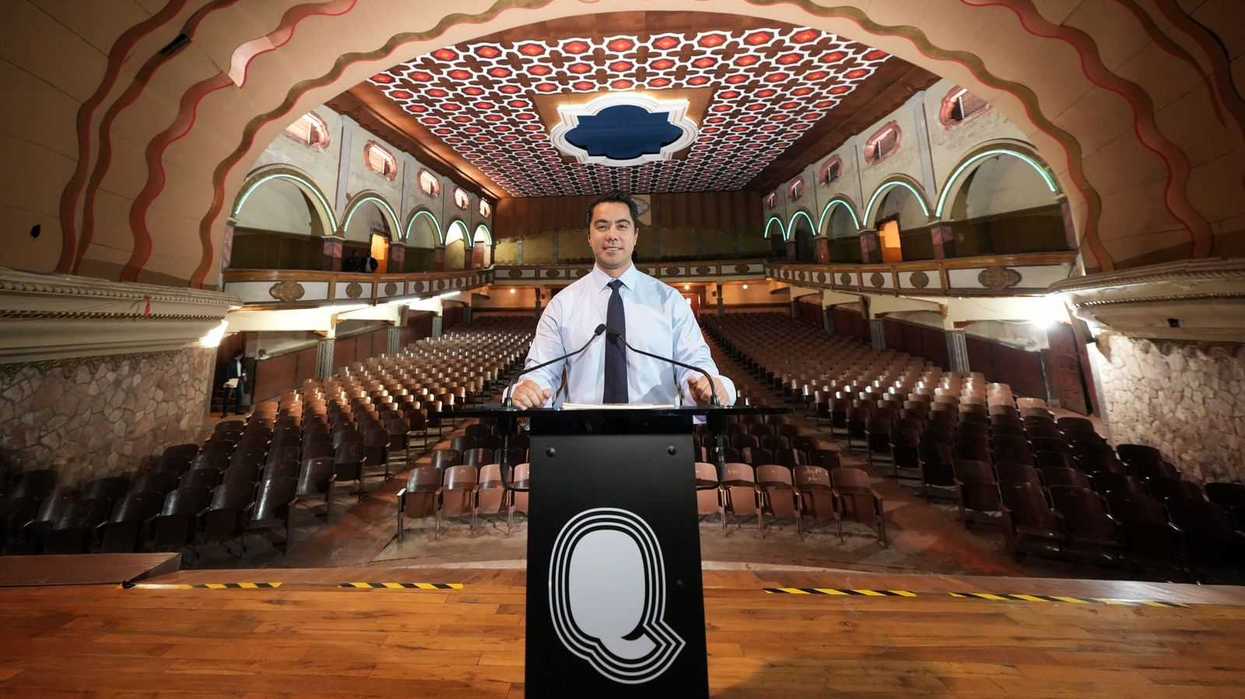 Fachada del histórico Teatro Hércules en la delegación Hércules de Querétaro adquirido por el municipio por 9 millones de pesos