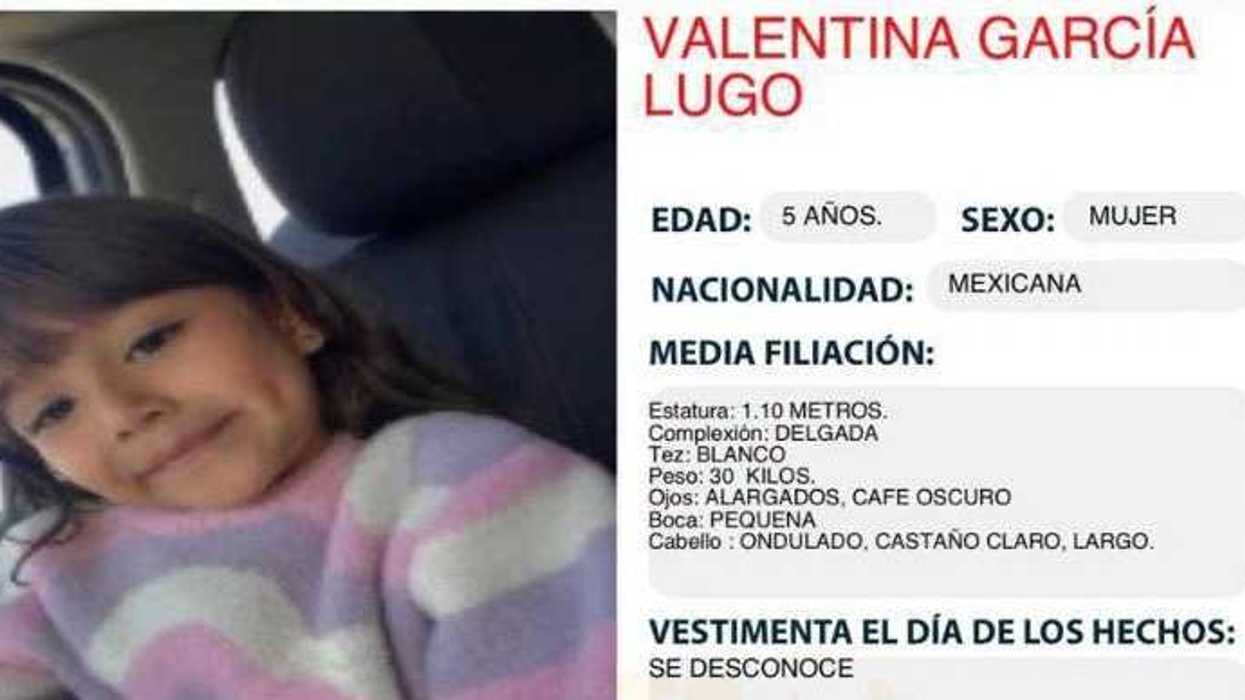 Ficha de Alerta Amber Querétaro AAQ10/2026 con fotografía y media filiación de Valentina García Lugo, de 5 años
