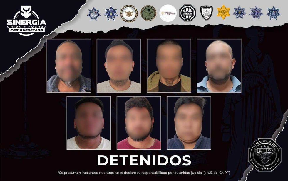Fotograf\u00edas de las siete personas detenidas en cateos simult\u00e1neos de la estrategia Sinergia por Quer\u00e9taro