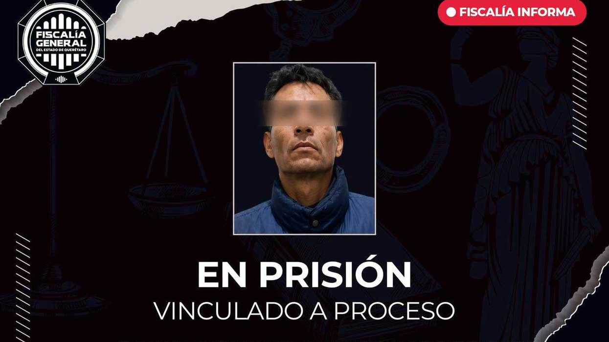 Fotografía de hombre con rostro difuminado, difundida por la Fiscalía de Querétaro tras su vinculación a proceso por robo a casa habitación.