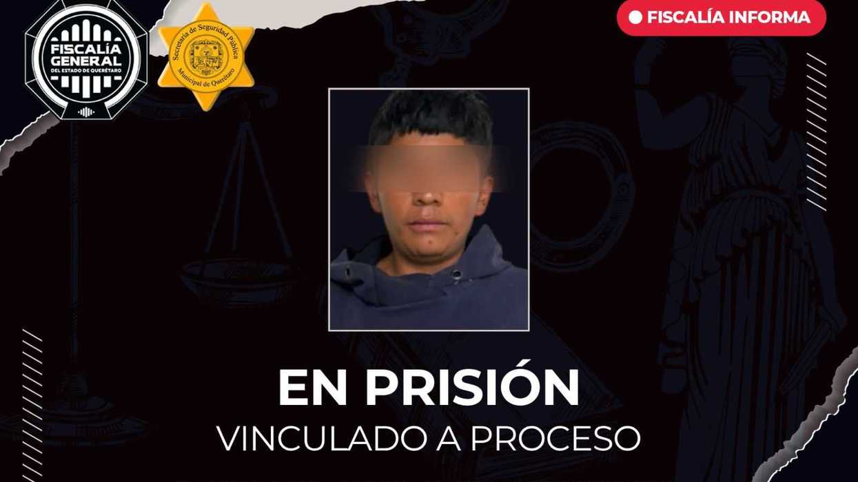 Fotografía de la Fiscalía de Querétaro del hombre vinculado a proceso por robo de cable en Paseos del Pedregal.