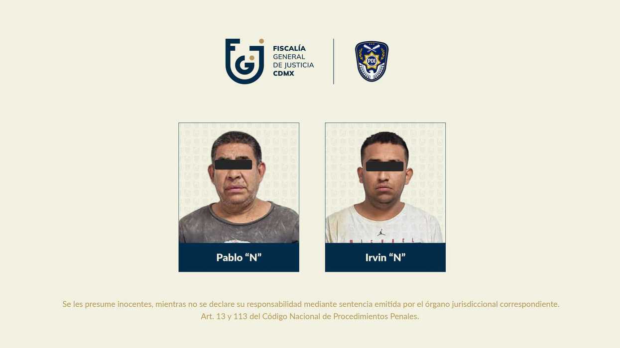 Fotografías de Pablo "N" e Irvin "N", vinculados a proceso por extorsión agravada con armas de fuego en Coyoacán, CDMX