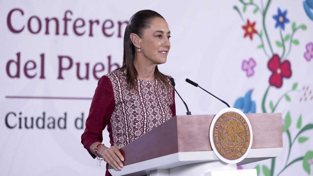 Funcionarios del gobierno mexicano durante una declaración sobre el proceso electoral en Colombia.