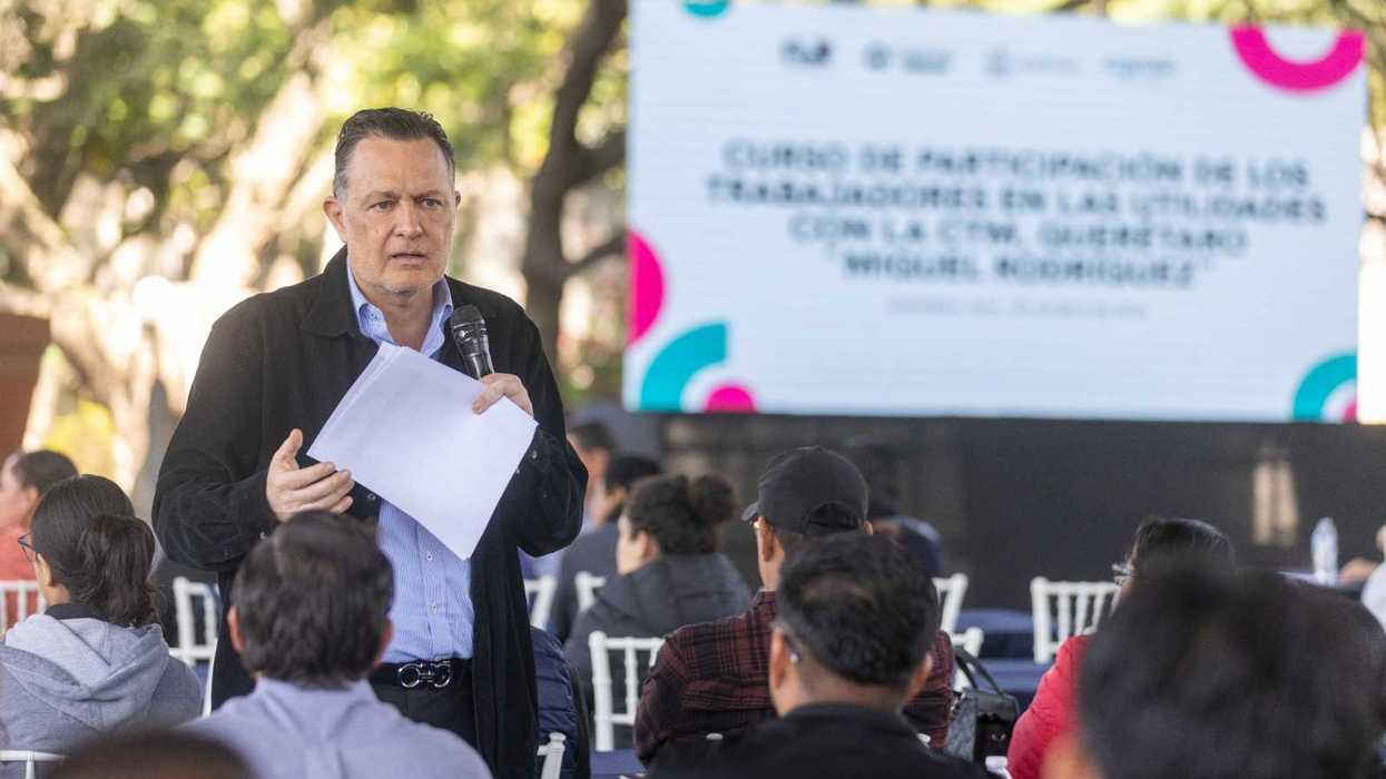 Gobernador Mauricio Kuri en reunión con sindicato CTM del transporte y autopartes en Querétaro