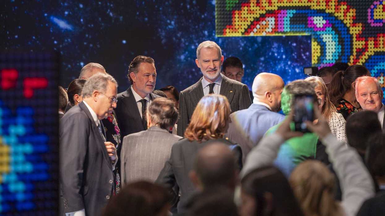 Gobernador Mauricio Kuri González durante inauguración FITUR 2026 con Reyes de España en Madrid