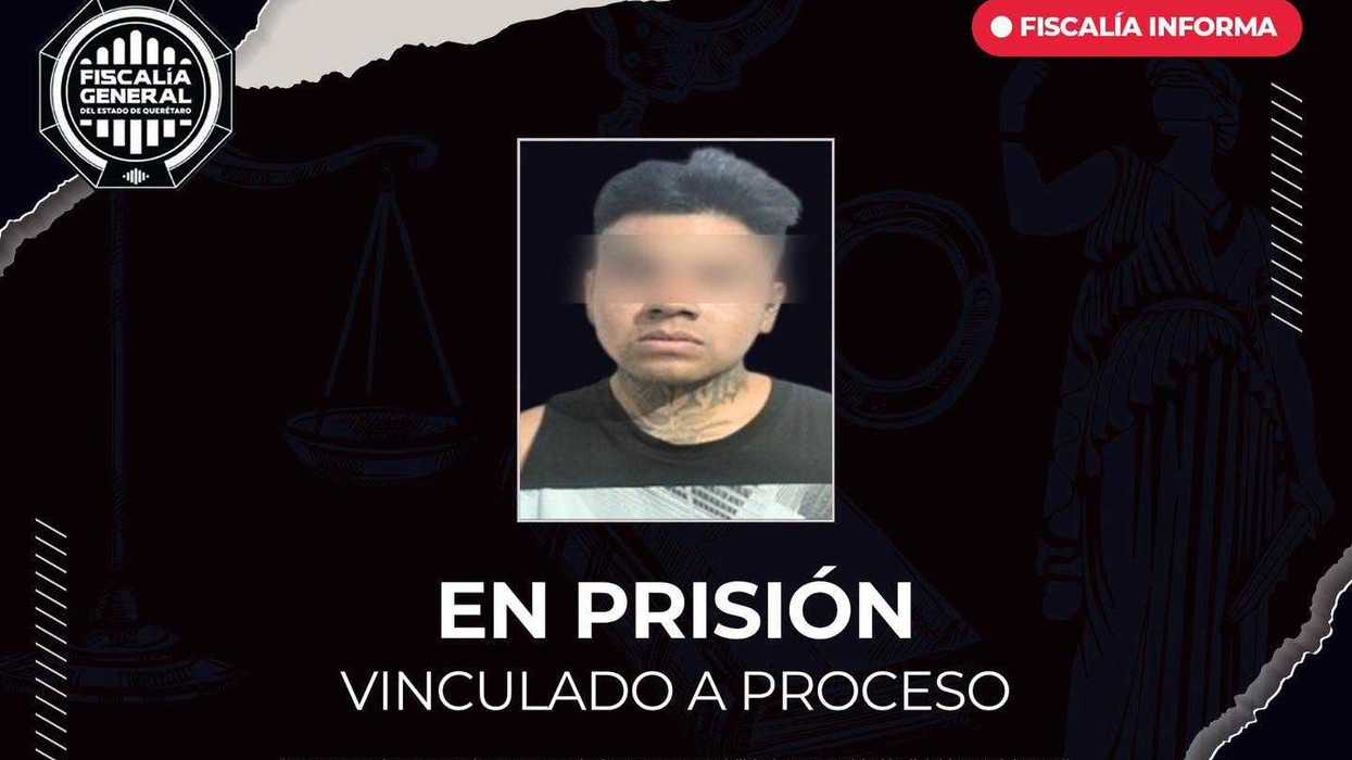 Gráfico de la Fiscalía de Querétaro sobre la vinculación a proceso de un hombre por robo con violencia en Eduardo Loarca
