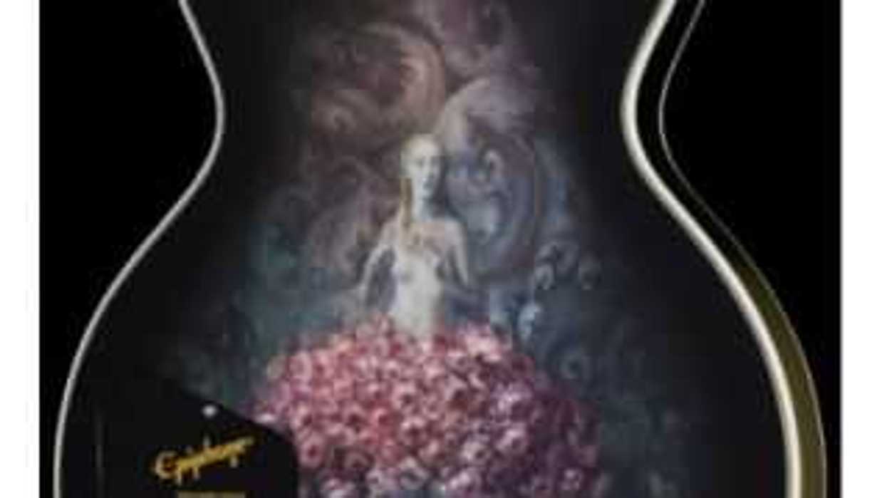 Guitarra Adam Jones Les Paul Custom Art Collection, destaca obras de arte de pintores de talla mundial. Fotos cortesía Epiphone.