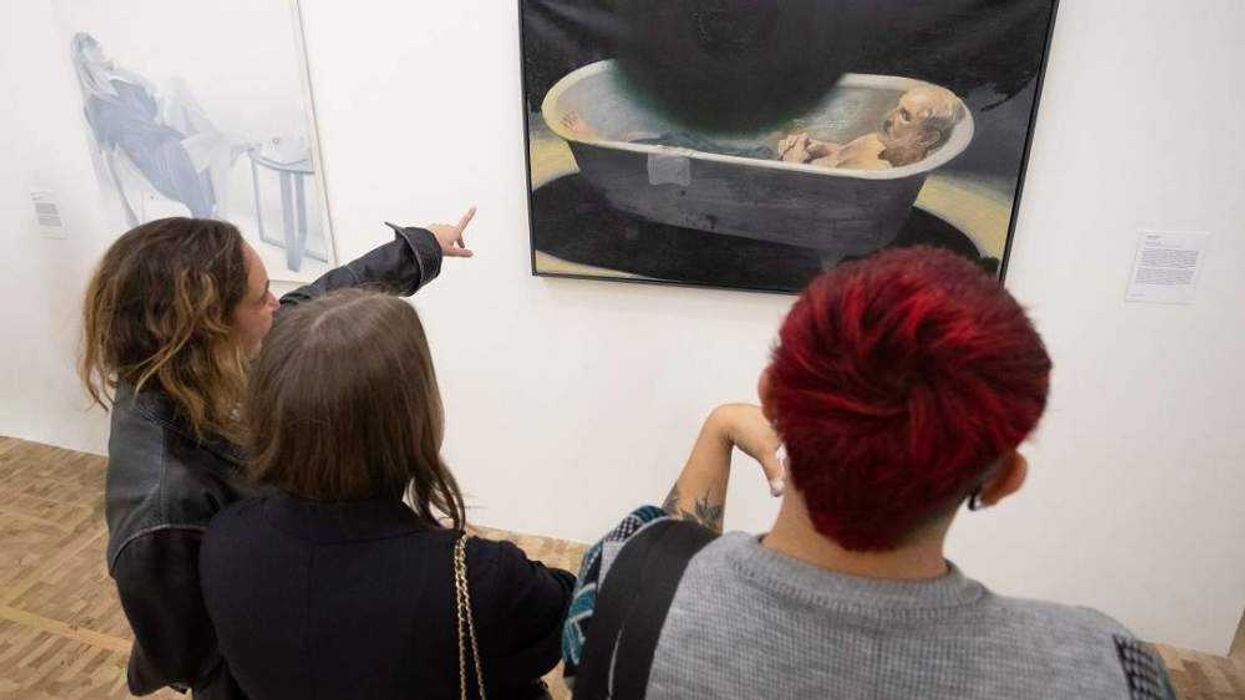 Inauguración de la XX Bienal Rufino Tamayo con obras de pintura contemporánea mexicana en el Museo Tamayo, Ciudad de México.