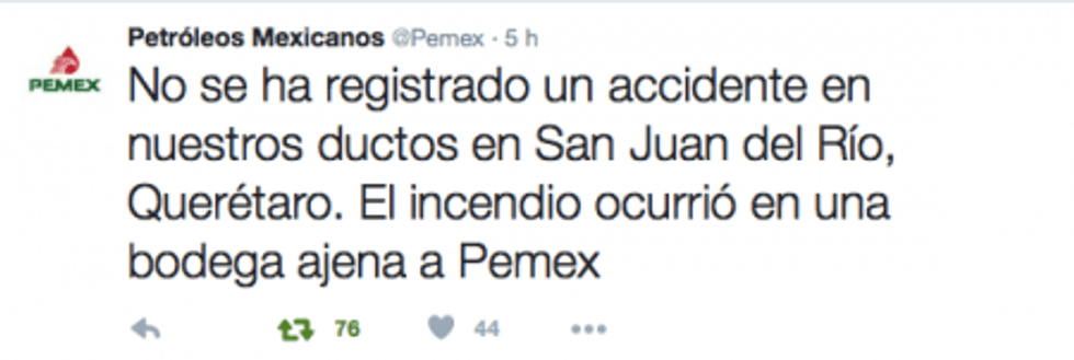 Incendio en Querétaro, en bodega ajena a instalaciones de Pemex.