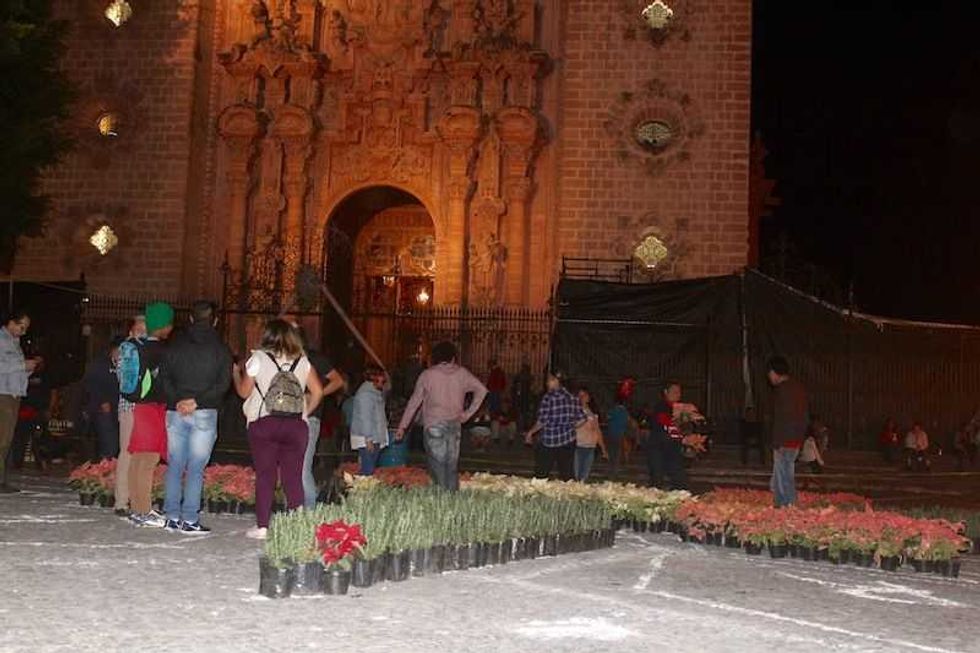 instalan la mega flor de noche buena mas grande del mundo en taxco