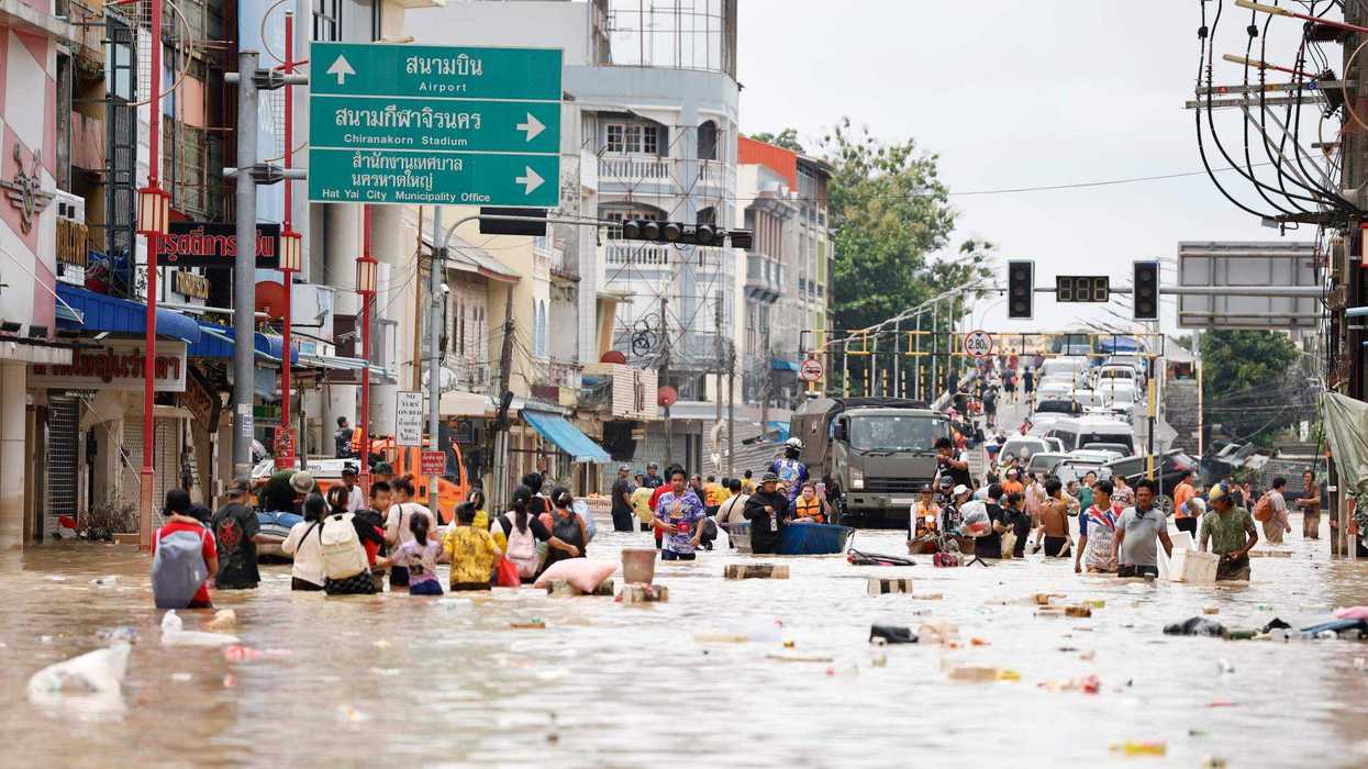 Inundaciones en el sur de Tailandia tras lluvias torrenciales. AP.