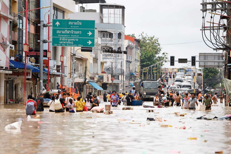 Inundaciones en el sur de Tailandia tras lluvias torrenciales. AP.