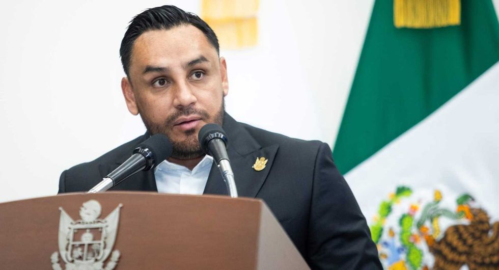 Iovan Elias Pérez Hernández, secretario de Seguridad Ciudadana de Querétaro, durante la presentación de cifras récord en el complejo RENO.